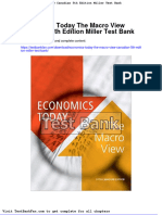 Economics Today The Macro View Canadian 5th Edition Miller Test Bank