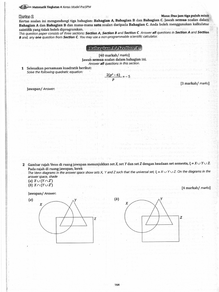 (60 SETS) Math Kertas Model Pra - SPM Kertas 2 | PDF