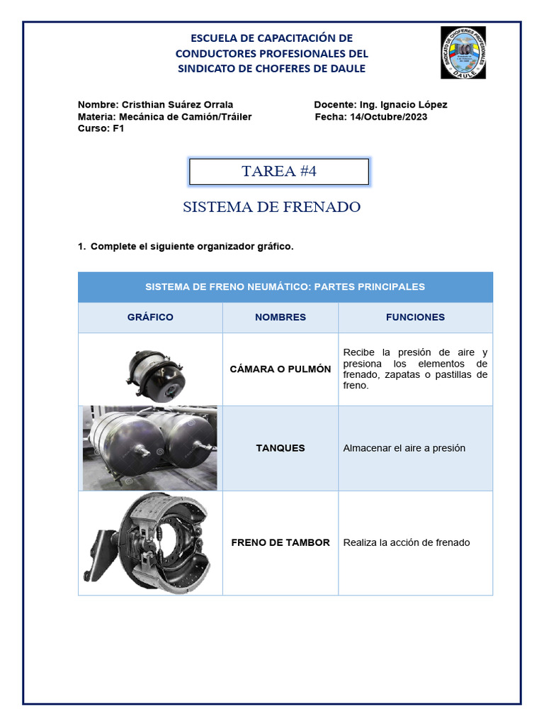 Sistema de Frenado Neumático en Camiones | PDF