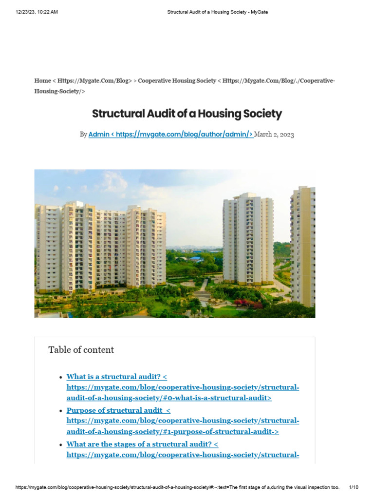Structural Audit of A Housing Society PDF