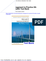 Project Management in Practice 5th Edition Meredith Test Bank