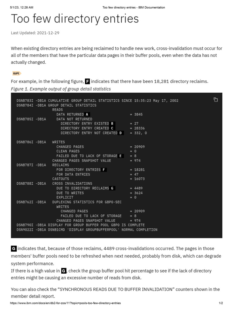 Too few directory entries ibm documentation pdf