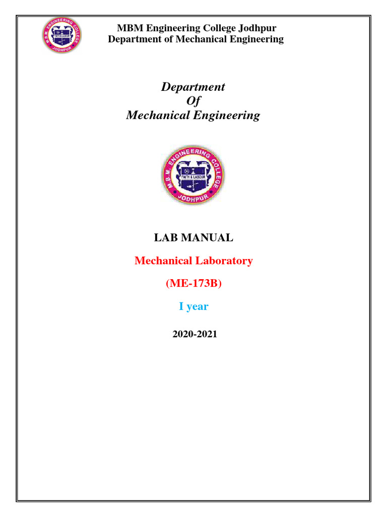 BASIC MECHANICAL ENGINEERING LAB MANUAL ANSWERS PDF visual data 2