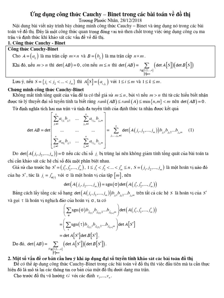  ng d ng c ng th c cauchy binet trong c c b i to n v th pdf