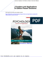 Psychology Frontiers and Applications Canadian 6th Edition Passer Solutions Manual