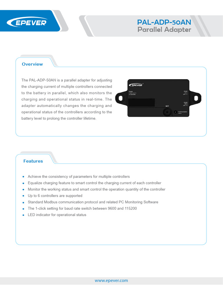 PAL-ADP-50AN Parallel Adapter Overview | PDF