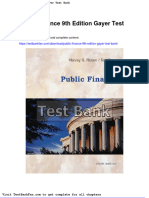Public Finance 9th Edition Gayer Test Bank
