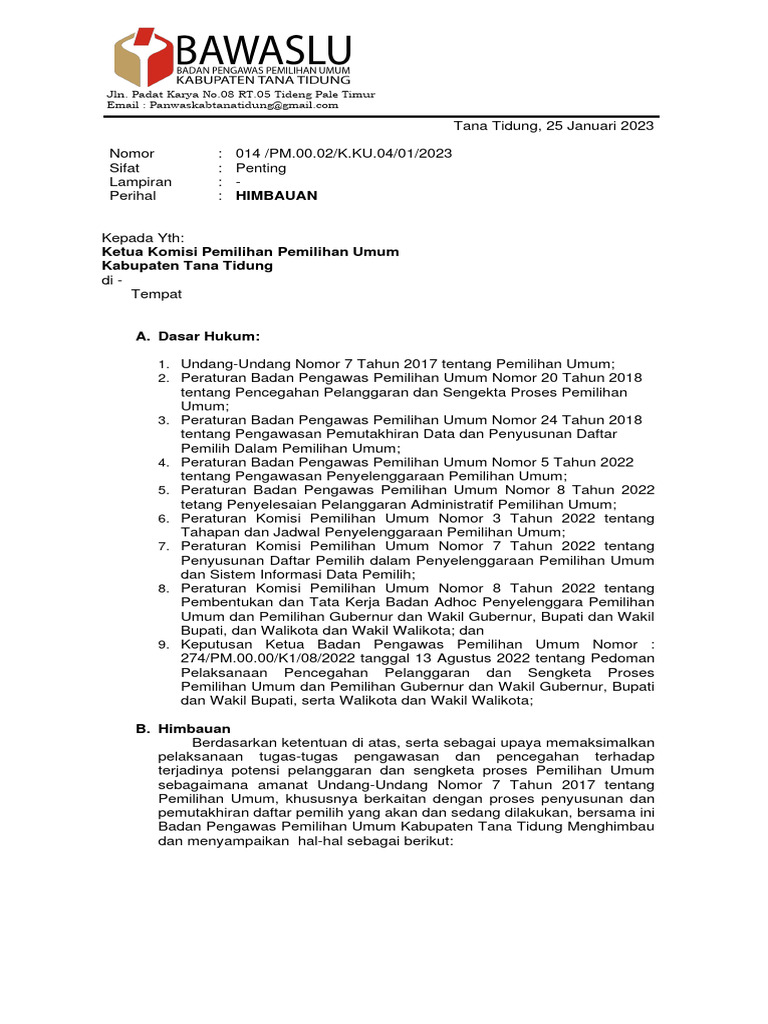 Himbauan KPU | PDF