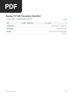 Boeing 737 800 Procedure Checklist