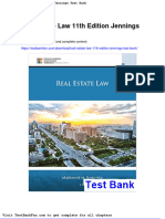 Real Estate Law 11th Edition Jennings Test Bank
