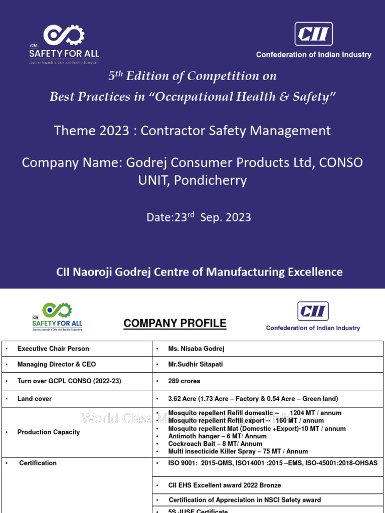 Contractor Safety Management at GCPL Pondicherry | PDF | Employment | Risk