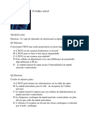 TD ECG L1S1, PDF, Électrocardiographie