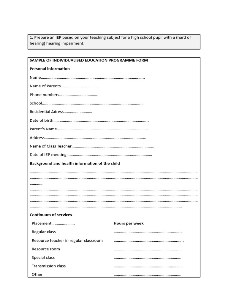IEP Program Template | PDF