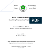 A Cost Estimate System For Gaza Strip Construction Contractors