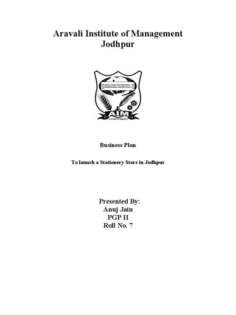 Stationery Business Plan Final PDF Retail Printer