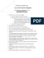 History of The Church of England: Study Guide and Questions On The