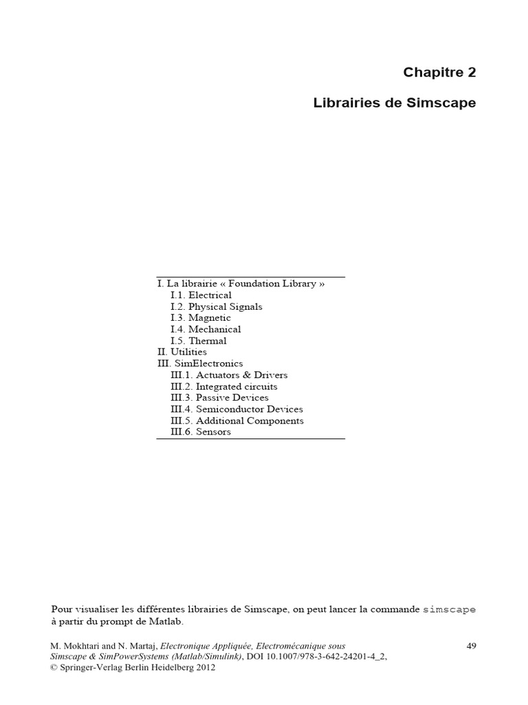 Librairies Simscape : Éléments et Utilisation | PDF | Champ magnétique ...