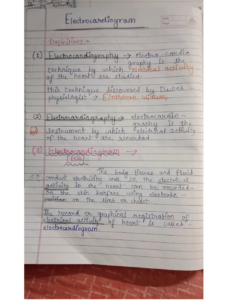 Ecg Physiology Notes Pdf