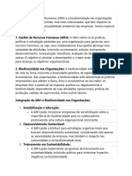 A Gestão de Recursos Humanos e A Biodiversidade Nas Organizacoes