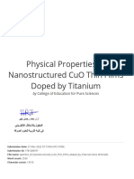 Physical Properties of Nanostructured CuO Thin Films Doped by Titanium