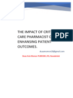 The impact of critical care pharmacists on enhancing patient outcomes