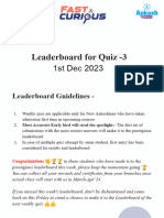 Quiz - 3 Leaderboard and Solutions