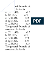 The General Formula of Monosaccharide Is