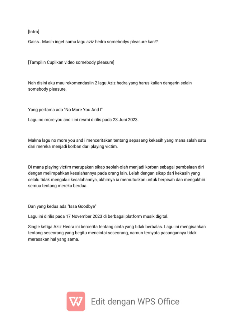 Script Video Aziz TT | PDF
