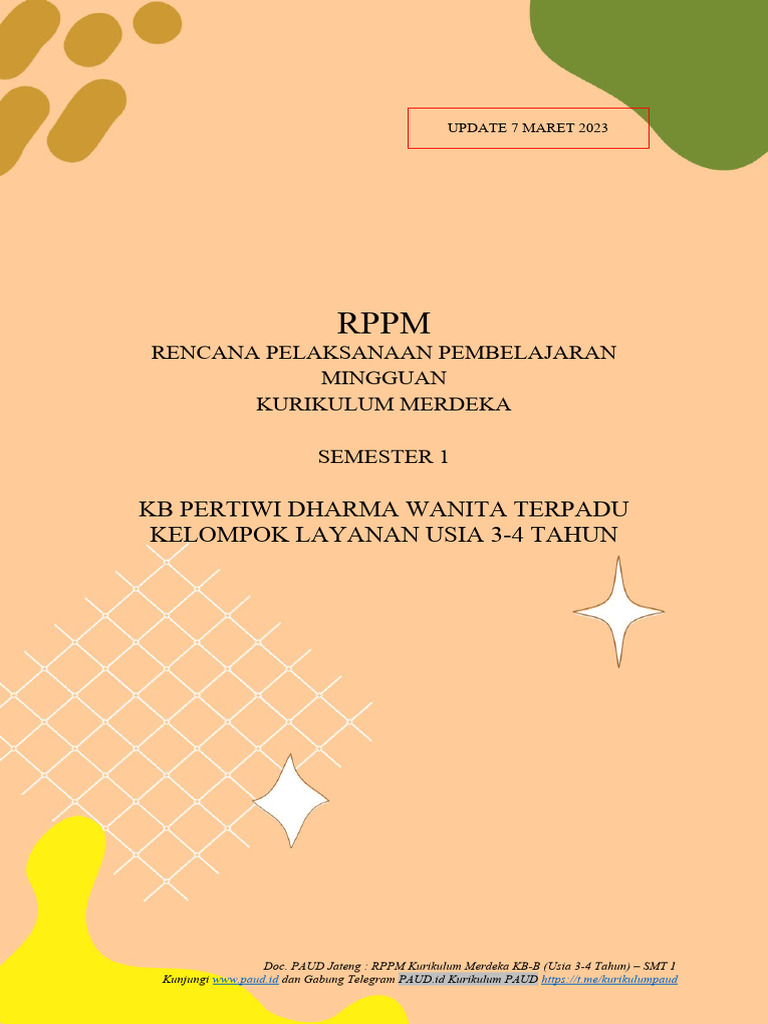 RPPM Kurikulum Merdeka KB 3-4 Tahun | PDF