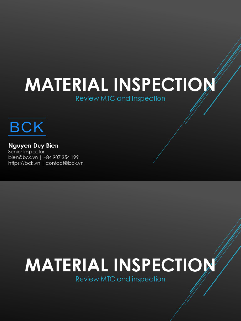 Material Inspection Guidelines and Standards | PDF | Pipe (Fluid ...
