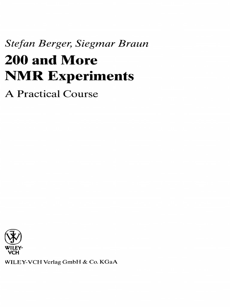 Practical NMR Experiments Guide | PDF | Two Dimensional Nuclear ...