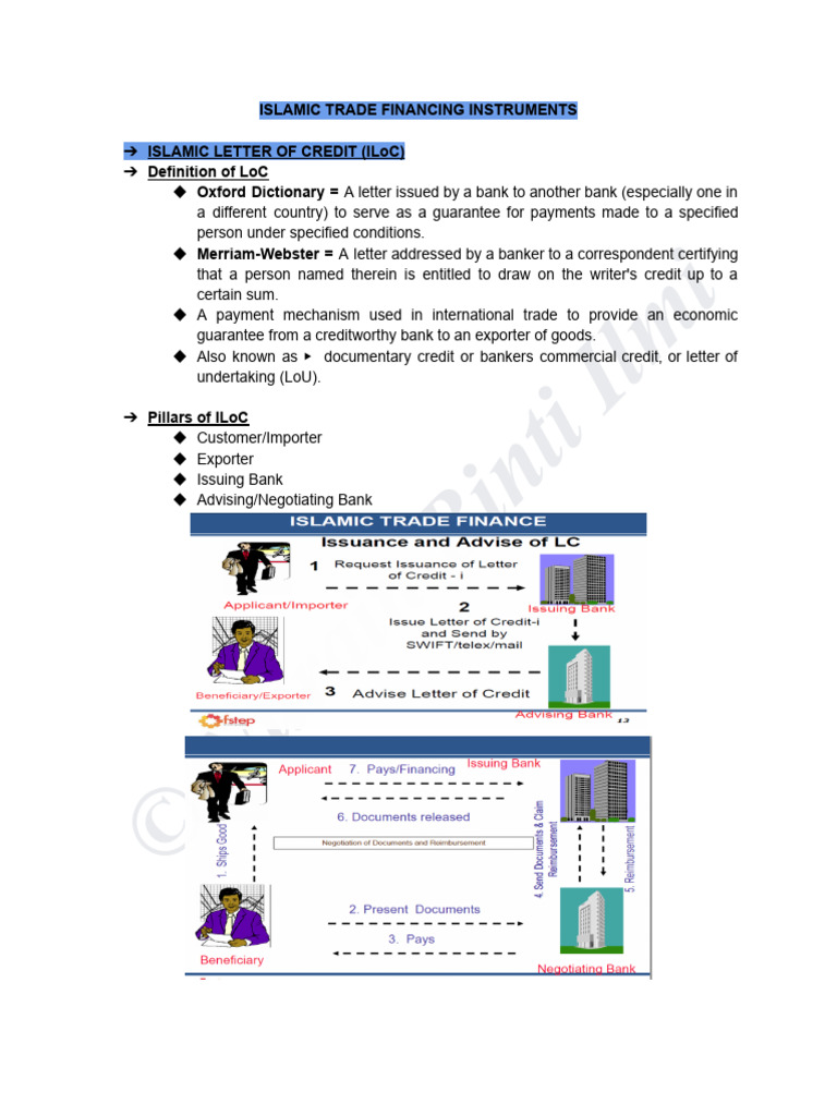 Islamic Trade Financing Instruments Guide | PDF | Banks | Letter Of Credit
