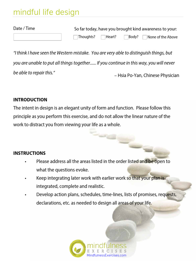 Mindful Life Design: A Comprehensive Guide | PDF | Cognition