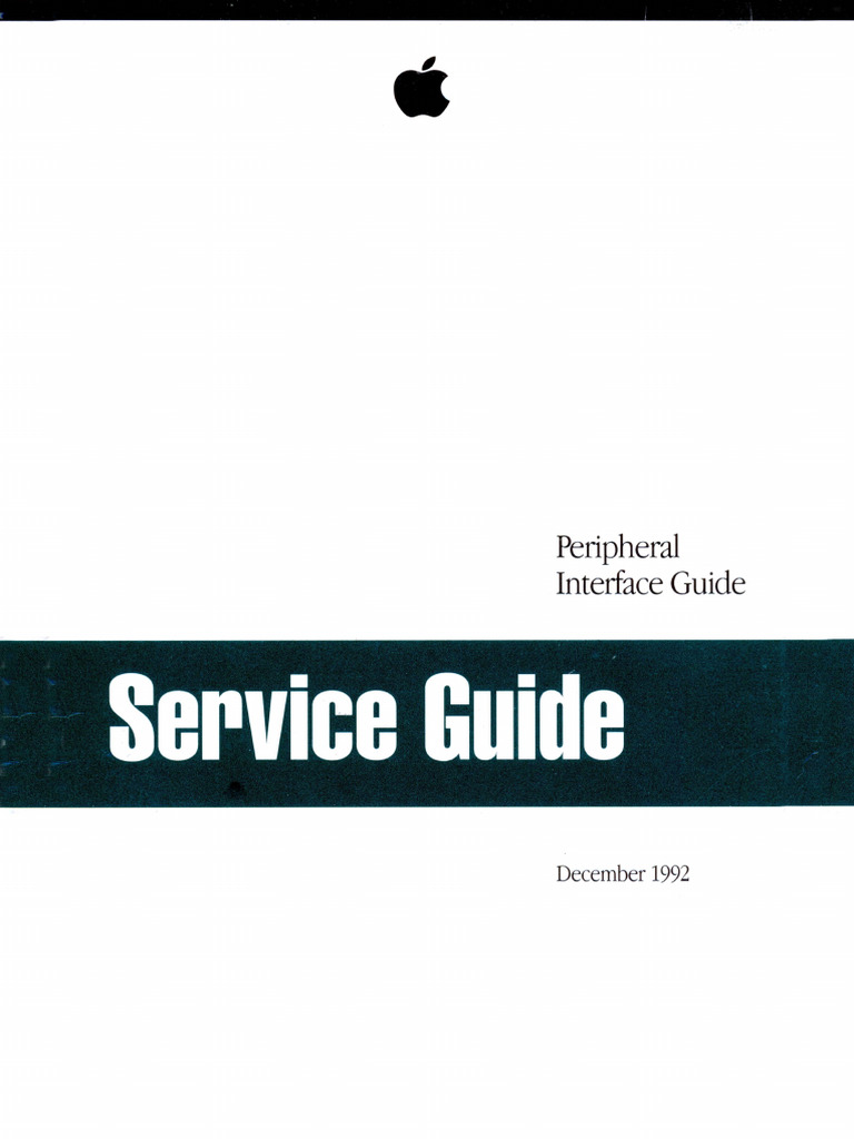 1992.12 Service Guide Peripheral Interface Guide | PDF