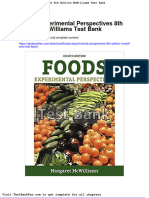 Foods Experimental Perspectives 8th Edition Mcwilliams Test Bank