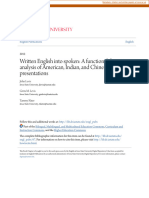 Written English Into Spoken: A Functional Discourse Analysis of American, Indian, and Chinese TA Presentations