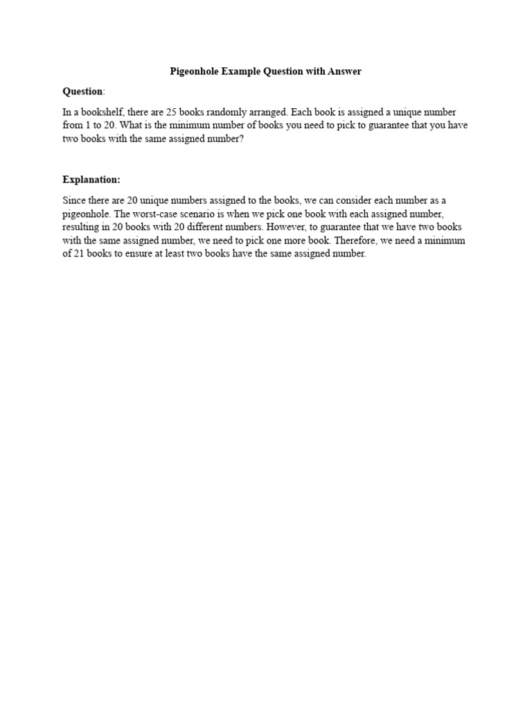 Pigeonhole Example Question With Answer8 PDF