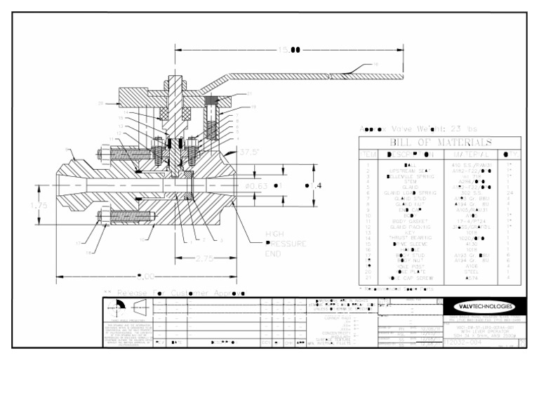 GAD - 1'' Ball Valve | PDF | Valve | Gases