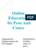 Online Education and Its Pros and Concs