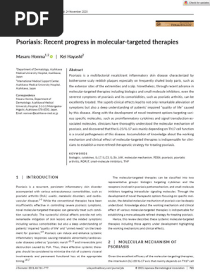Psoriasis Recent Progress in Molecular-targeted Therapies