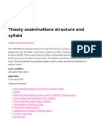 Theory Examinations Structure and Syllabi