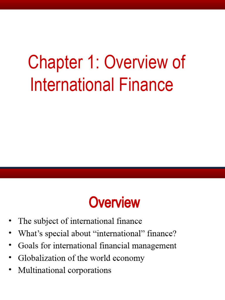 Chapter 1 An Overview of International Finance | PDF | Exchange Rate ...