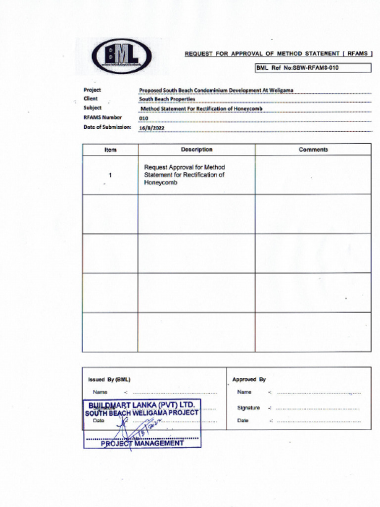 MS For Honeycomb rectification-RFMS 010 | PDF | Concrete | Cement