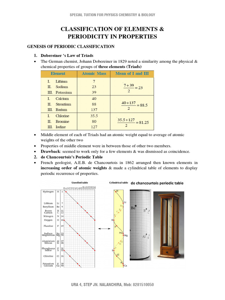Classification of elements pdf