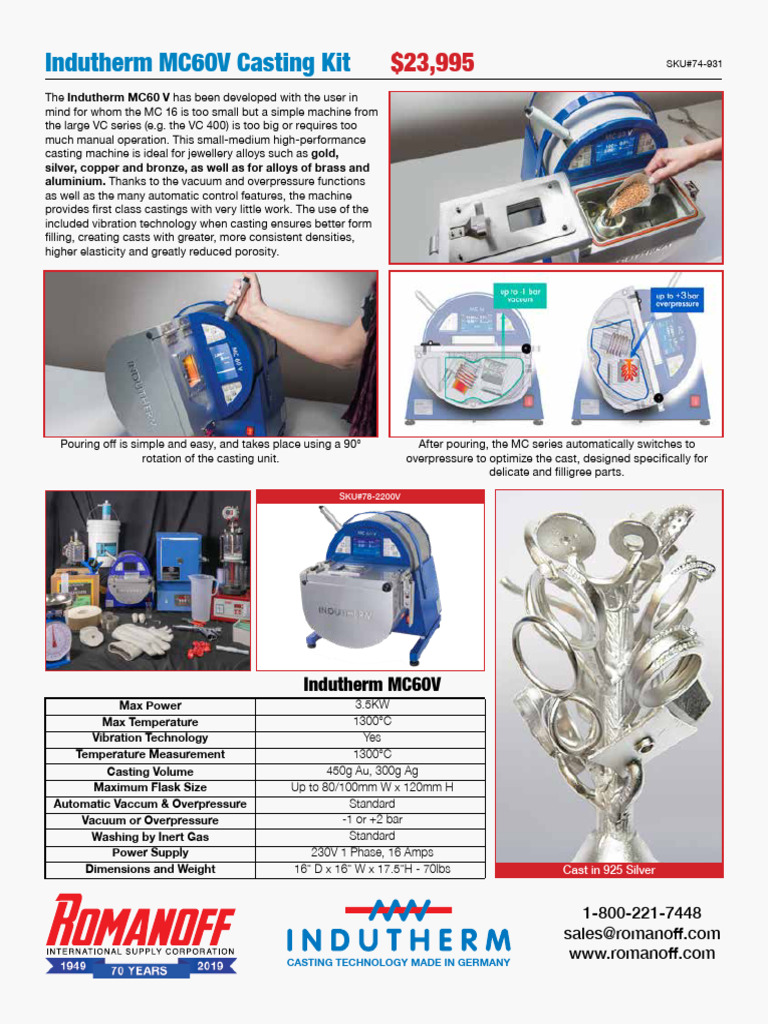 Indutherm MC60V Casting Machine Overview | PDF
