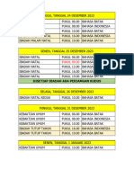 Jadwal Ibadah Nataru