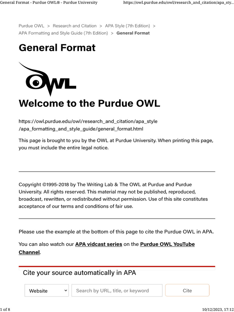 General format purdue owl purdue university pdf apa style