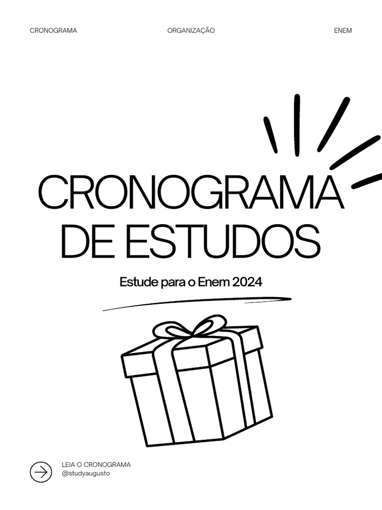 Cronograma de Estudos Enem 2024 | PDF | Carreira e Crescimento | Arte