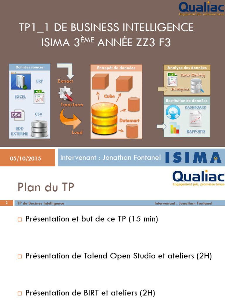 Tp1 1 de Business Intelligence Isima 3 e | PDF