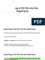 Importing A CSV File Into The DataFrame